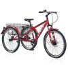 Adult Tricycle Bike,7-Speed Mountain Tricycle,26-Inch 3 Wheels,Comfortable Widen Saddle,Rear Integrated Shopping Basket