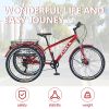 Adult Tricycle Bike,7-Speed Mountain Tricycle,26-Inch 3 Wheels,Comfortable Widen Saddle,Rear Integrated Shopping Basket