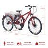 Adult Tricycle Bike,7-Speed Mountain Tricycle,26-Inch 3 Wheels,Comfortable Widen Saddle,Rear Integrated Shopping Basket