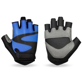 OZERO Men's Cycling Biker Gloves Fingerless Gym gloves Breathable MTB Accesories Motorcycle Sports Gloves Cycling Equipment (Color: Blue)