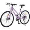 7 Speed Hybrid bike Disc Brake 700C Road Bike For men women's City Bicycle